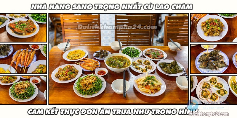 Thực đơn hấp dẫn tại nhà hàng trong tour Cù Lao Chàm 1 ngày