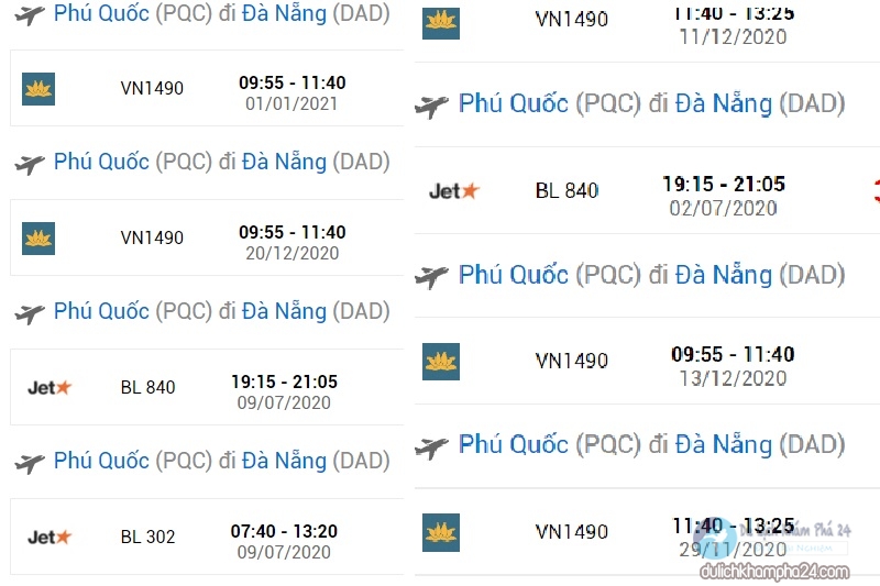 vé máy bay Phú Quốc Đà Nẵng 