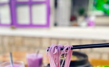 bún bò màu tím đà lạt