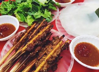 bánh ướt cuốn thịt nướng Hội An